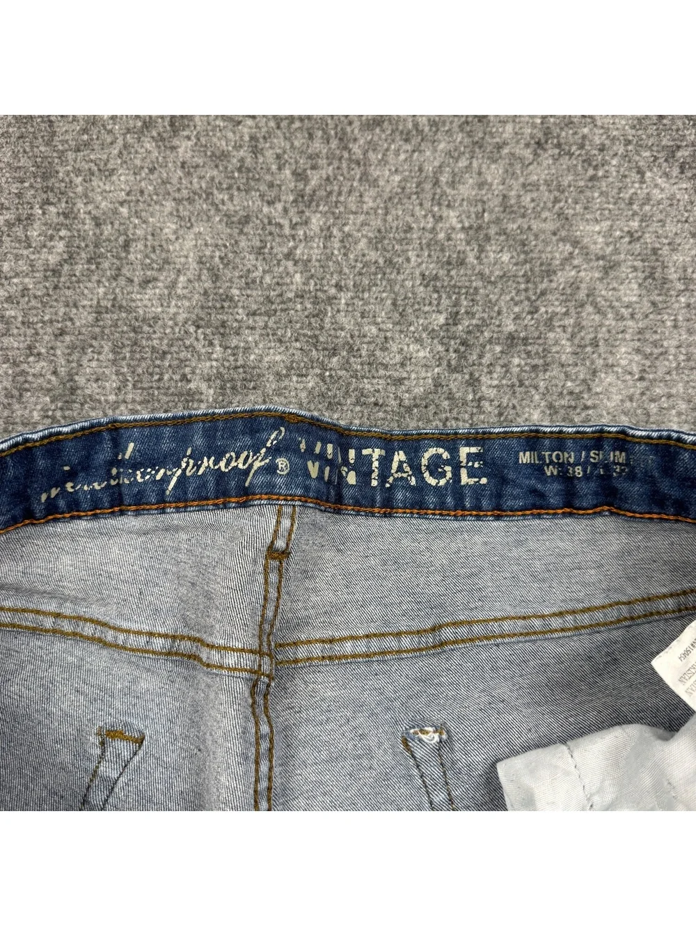 Weatherproof Vintage Slim Fit Men's Jeans 38x32 Blue Denim